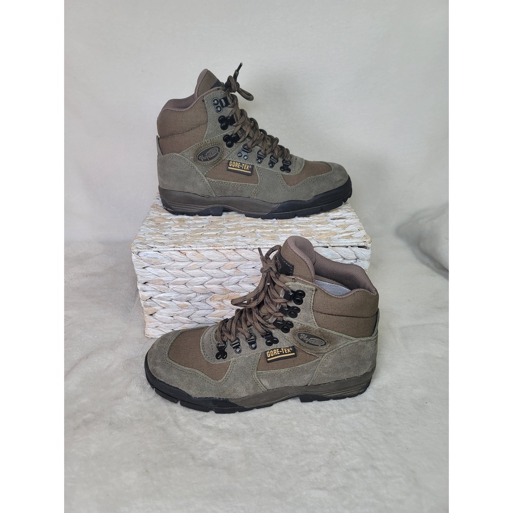 Vasque Vintage Gore-Tex Hiking Boots Gorpcore Women 9.5 Taupe Suede Waterproof